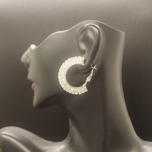 Rhinestone  Hoop Earrings